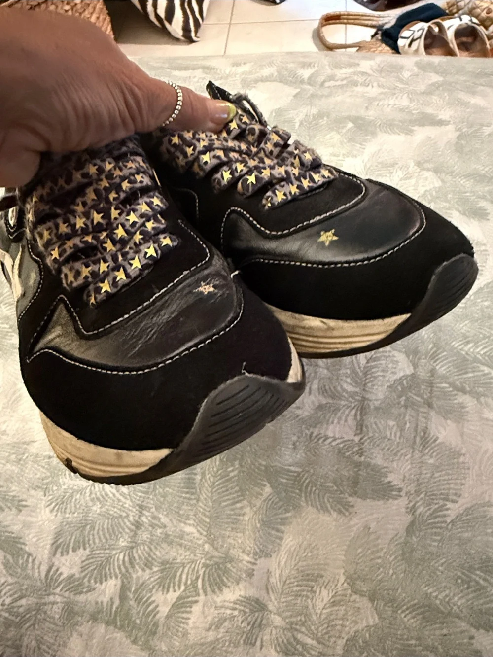 Golden Goose Black Sneakers with Cream Star Accent - Picture 6 of 8